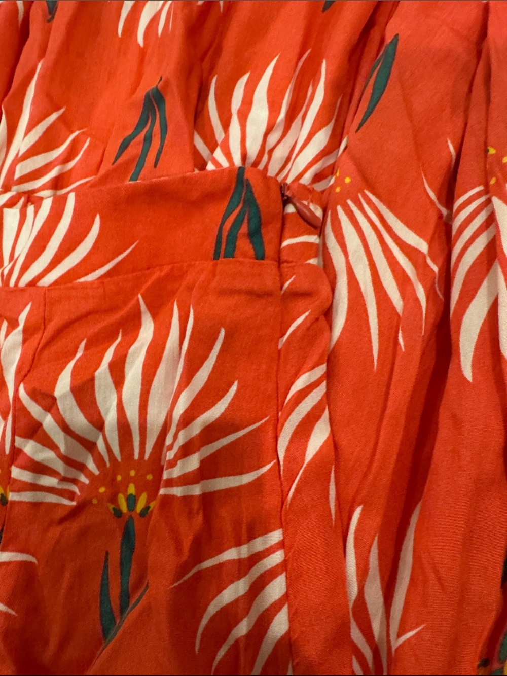 Lulu's Red Floral Maxi Skirt with White Bloom Print - Picture 3 of 4